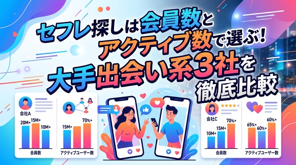 セフレ探しは会員数とアクティブ数で選ぶ！大手出会い系3社を徹底比較